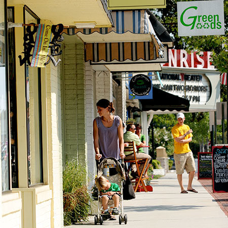 Shopping in historic district of Southern Pines