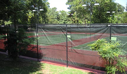 Lighted hard tennis courts