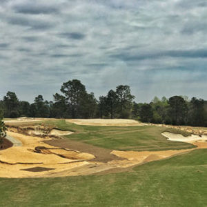 The new 6th hole taking shape at Pinehurst No. 4. (Matt Ginella/Golf Advisor)