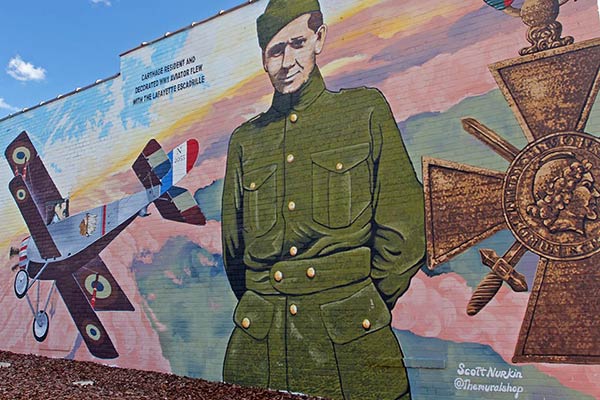 Flying Ace Mural in Carthage