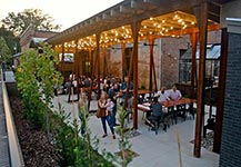 The outdoor patio at Pinehurst Brewing Co., equipped with its own facilities, can serve as a private events space. 