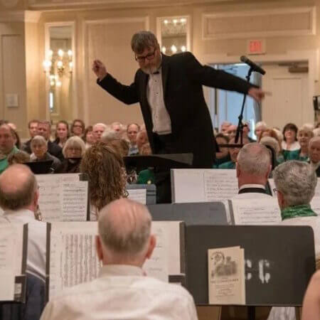 conductor directing Moore County Band